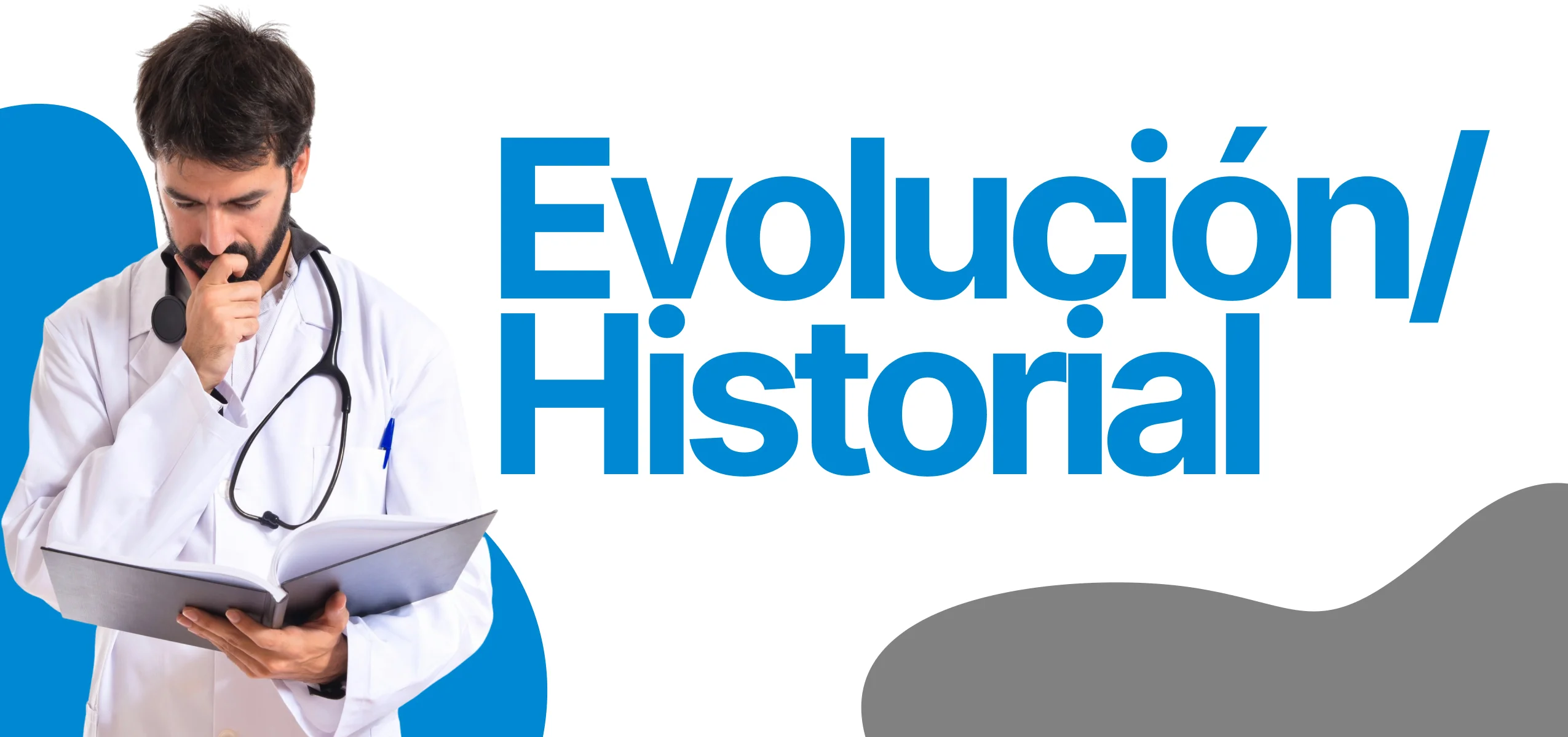 Profesional leyendo documentos referenciando al módulo de evolución e historial en el sistema MEDICALDESK Académico