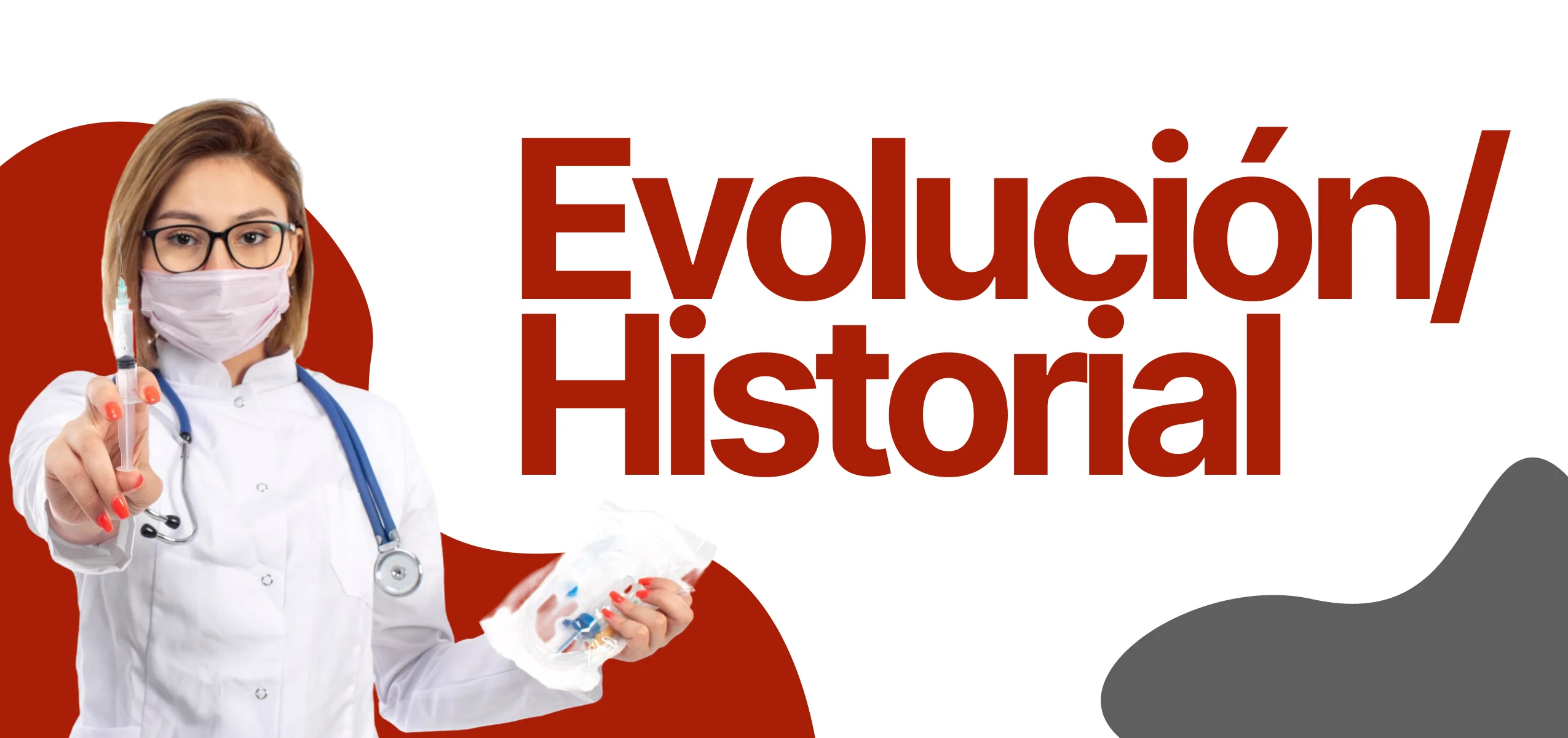 Profesional mostrando insumos médicos en referencia al módulo de evolución e historial del sistema VETDESK Académico
