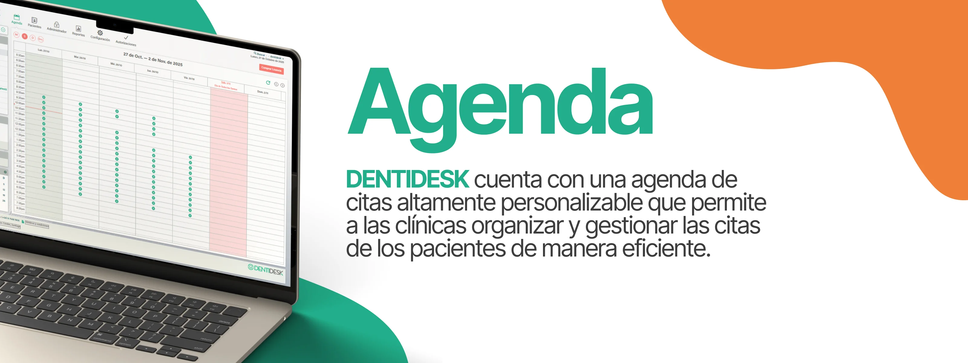 Especificación de la agenda DENTIDESK en el sistema