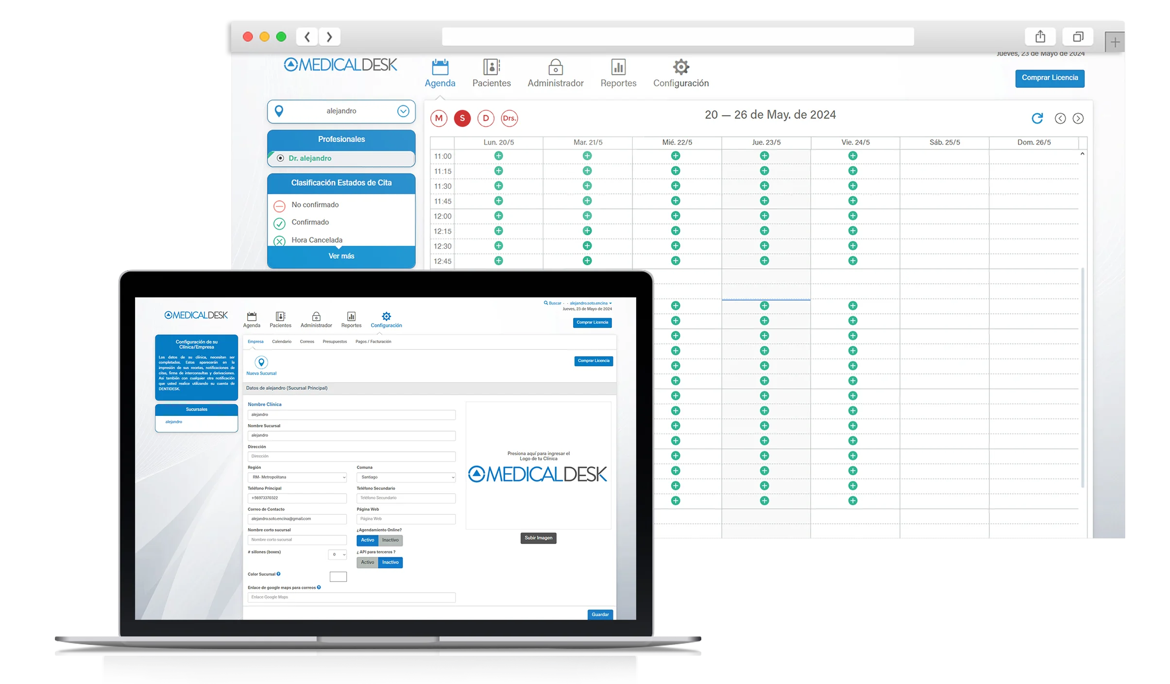 Computador con sistema médico de MEDICALDESK